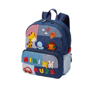 25日系外贸mikihouse新款书包男女童卡通刺绣小熊兔动物园双肩包