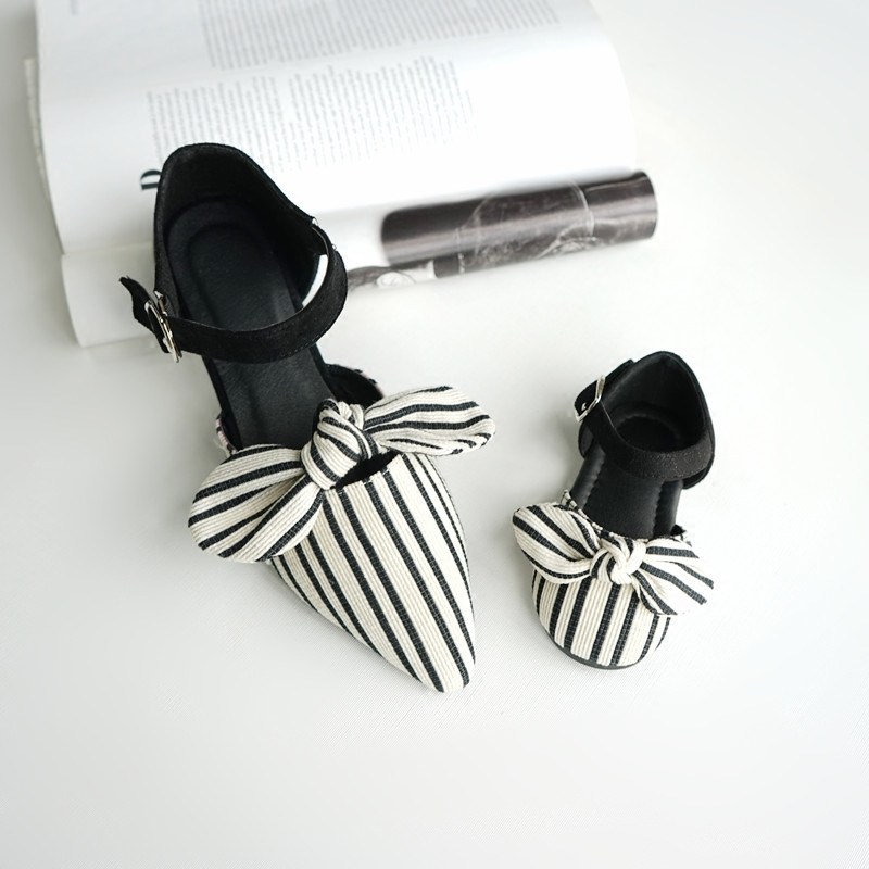 2019 Spring and summer Mother and daughter Baotou Sandals Parenting Tip Single shoes Flat bottom Sandals canvas stripe children's shoesin the Shoes/Baby Shoes/Parent-child shoes , Parent-child shoes  category - from Buy2taobao.com to provide professional Taobao agent buy service