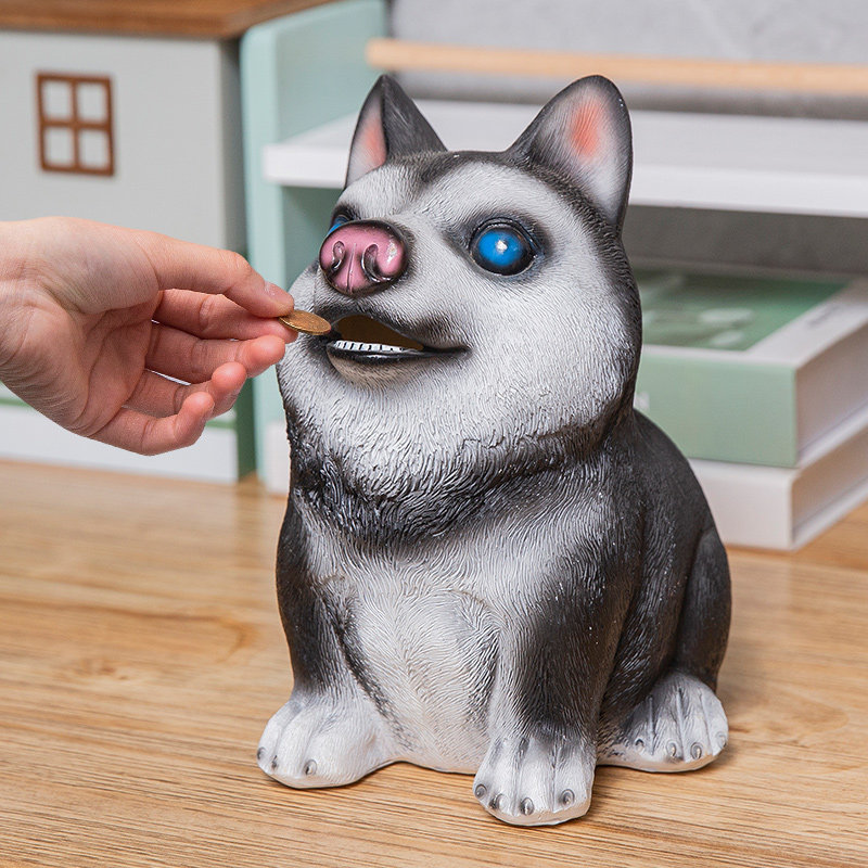 可爱柴犬存钱罐创意狗个性投币装饰大号储蓄罐小号卡通储钱罐摆件