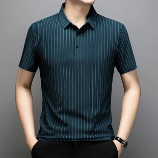 潮流夏季新款男士短袖POLO衫纯色商务翻领男装冰凉时尚冰丝POPL衫
