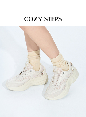 COZY STEPS可至春季新女士时尚休闲鞋网面透气复古百搭增高运动鞋