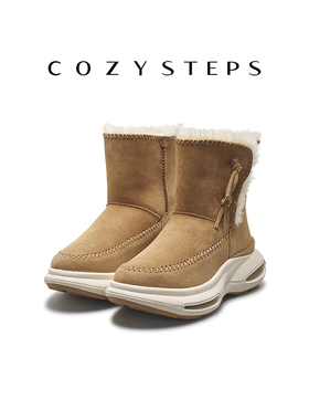 COZY STEPS可至冬季新款厚底增高一脚蹬雪地靴时尚运动太空鞋8122