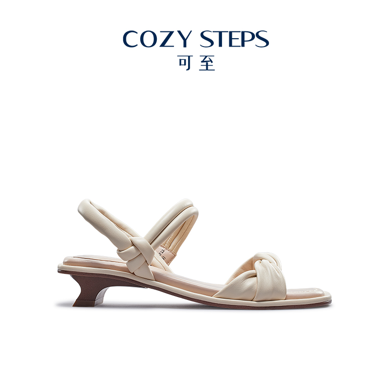 COZY STEPS可至新品夏季时尚优雅气质方头低跟细带女式凉鞋6037 女鞋 时装凉鞋 原图主图