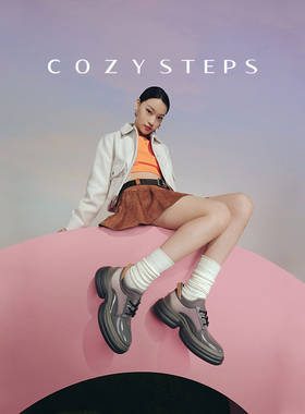 COZY STEPS可至春季时尚舒适设计师女款休闲鞋增高厚底潮流贝果鞋