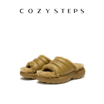 可至25新品女厚底增高保暖拖鞋