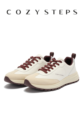 COZY STEPS可至26春新年系列复古休闲男鞋牛皮轻奢阿甘德训跑鞋