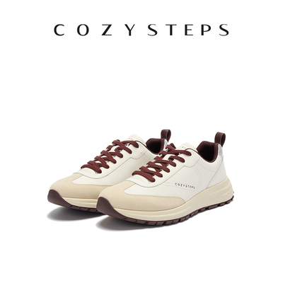 COZY STEPS可至26春新年系列复古休闲男鞋牛皮轻奢阿甘德训跑鞋