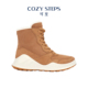 COZY 厚底雪地靴8090 圆头系带平底女式 STEPS可至冬季 运动系列时尚