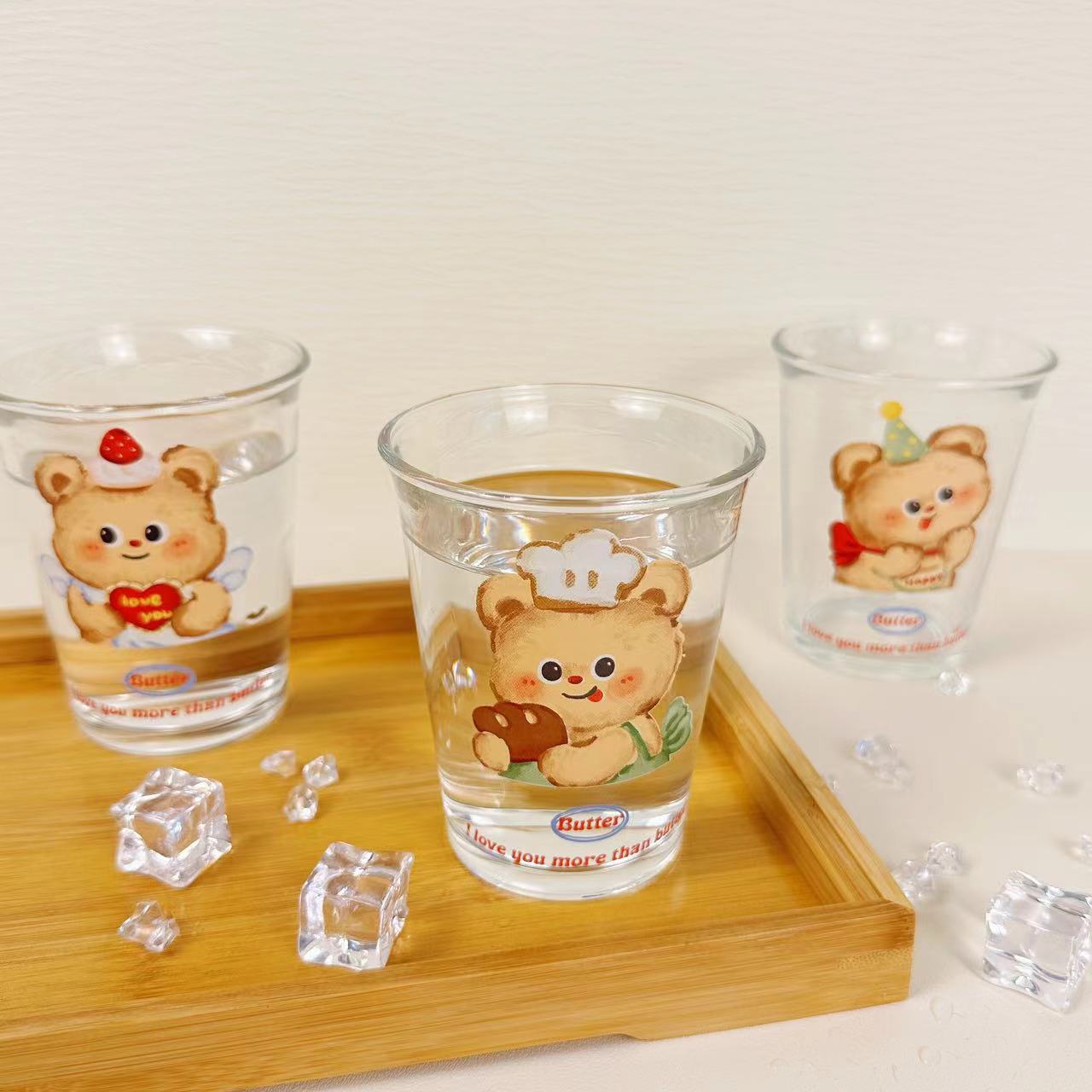 泰国网红卡通玻璃水杯果汁杯