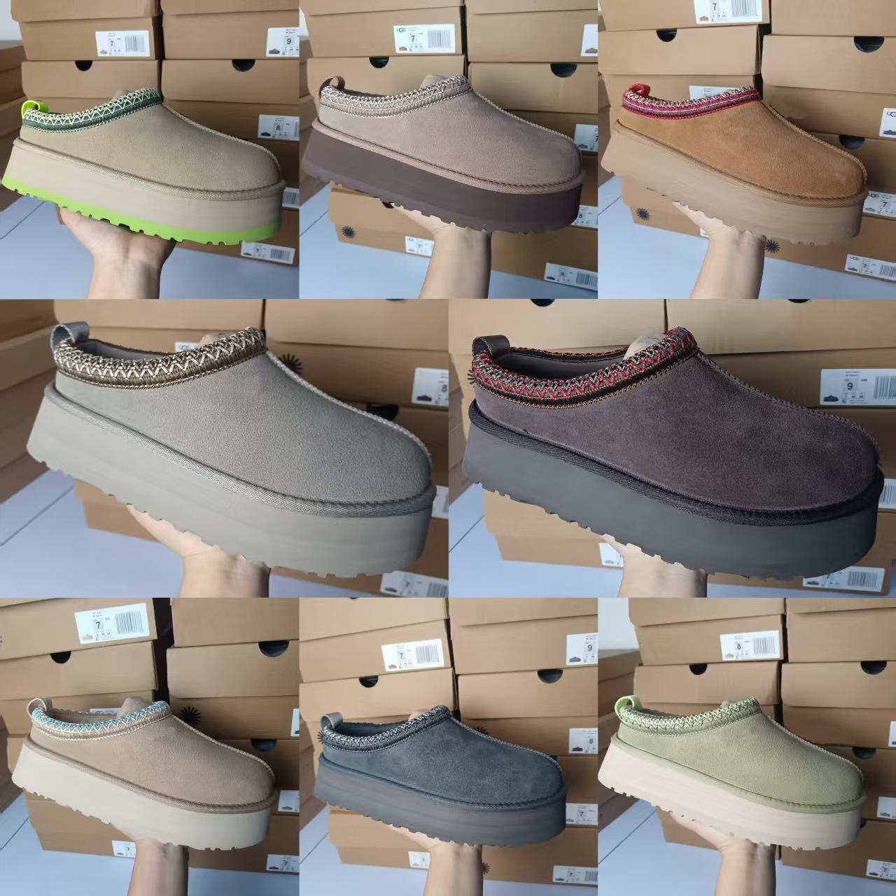 河南桑坡雪地靴女士牛皮羊毛松糕塔茨TAZZ超模款一脚蹬民族风2.0