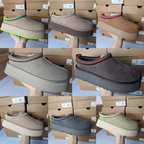 河南桑坡雪地靴女士牛皮羊毛松糕塔茨TAZZ超模款一脚蹬民族风2.0