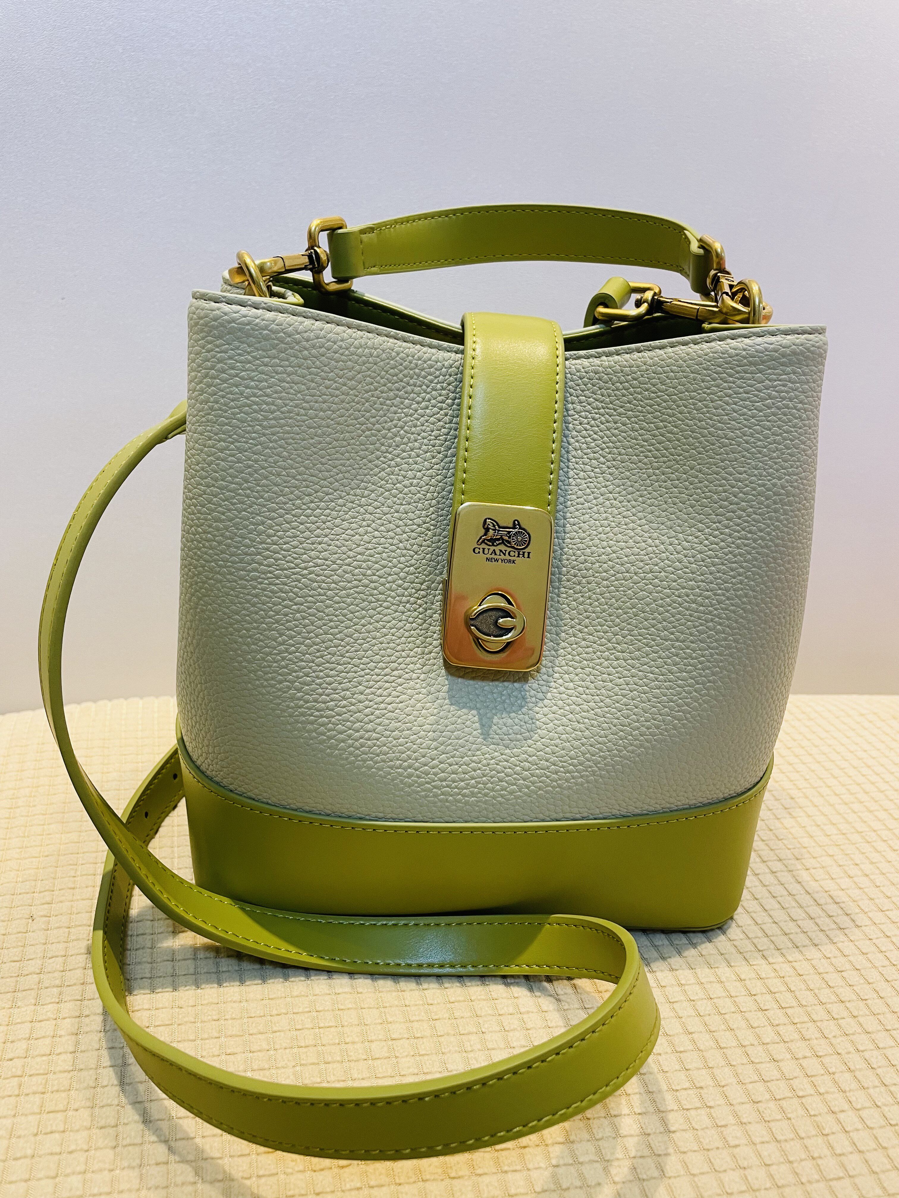 guanchi/冠驰女包头层togo牛皮手提斜挎单肩水桶包g980-007轻奢品