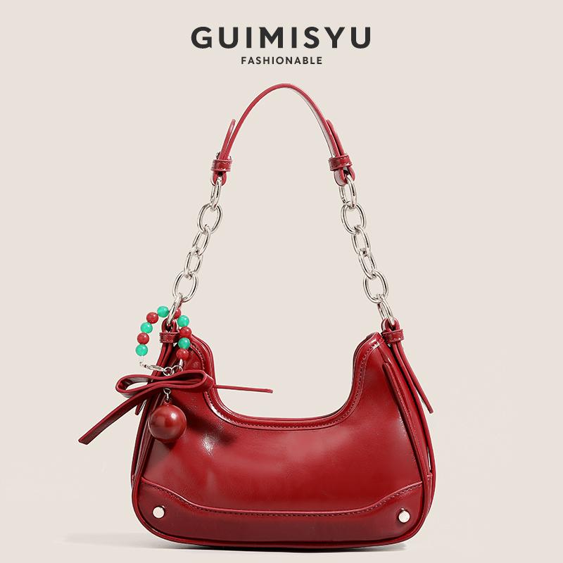 小众新款高级感红色腋下包