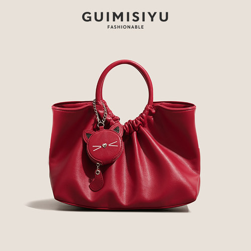 大容量托特包手提红色婚礼新娘包