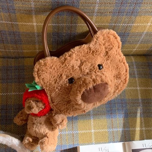 可爱立体小熊手提小包斜挎小熊包