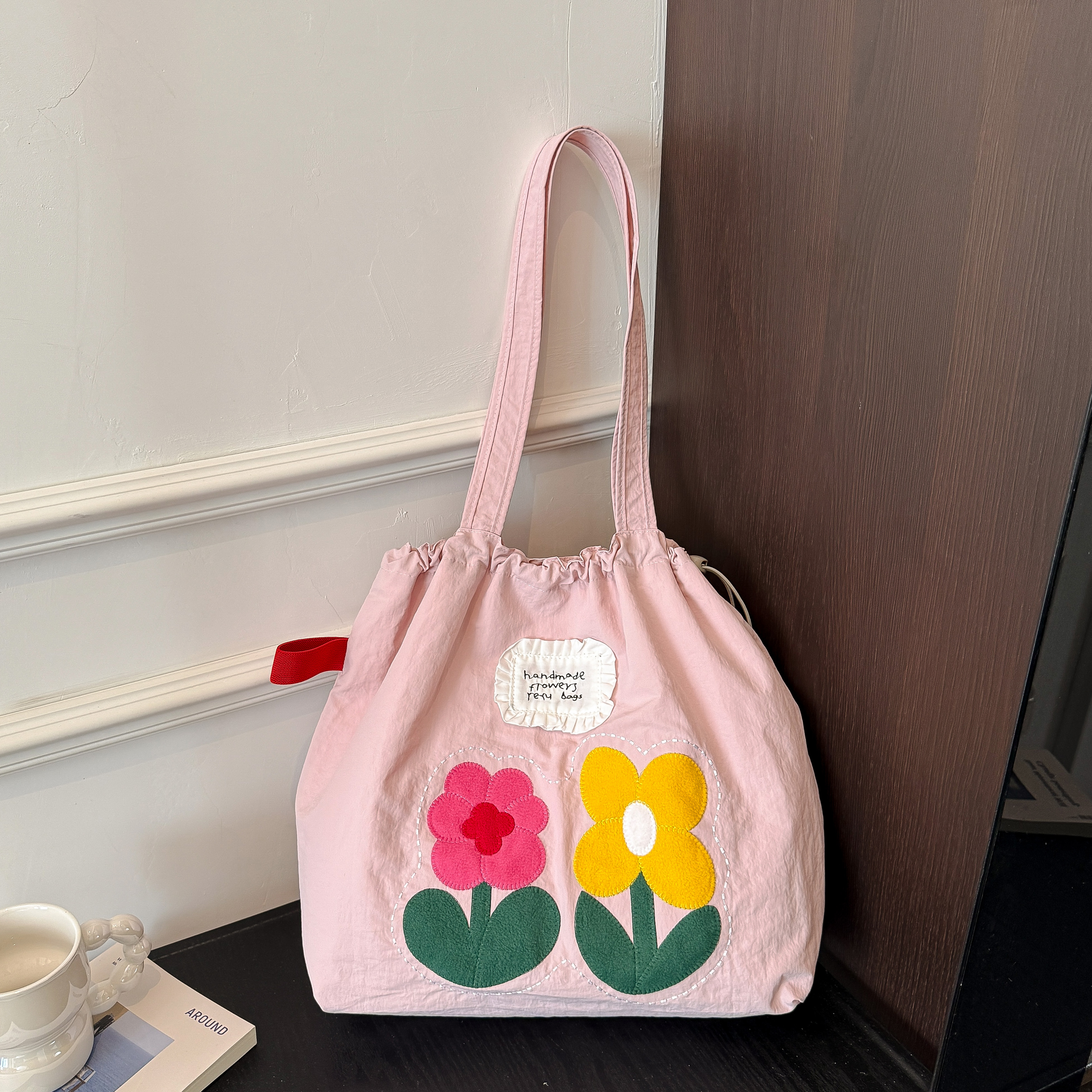 花朵尼龙布包包女大容量单肩包包