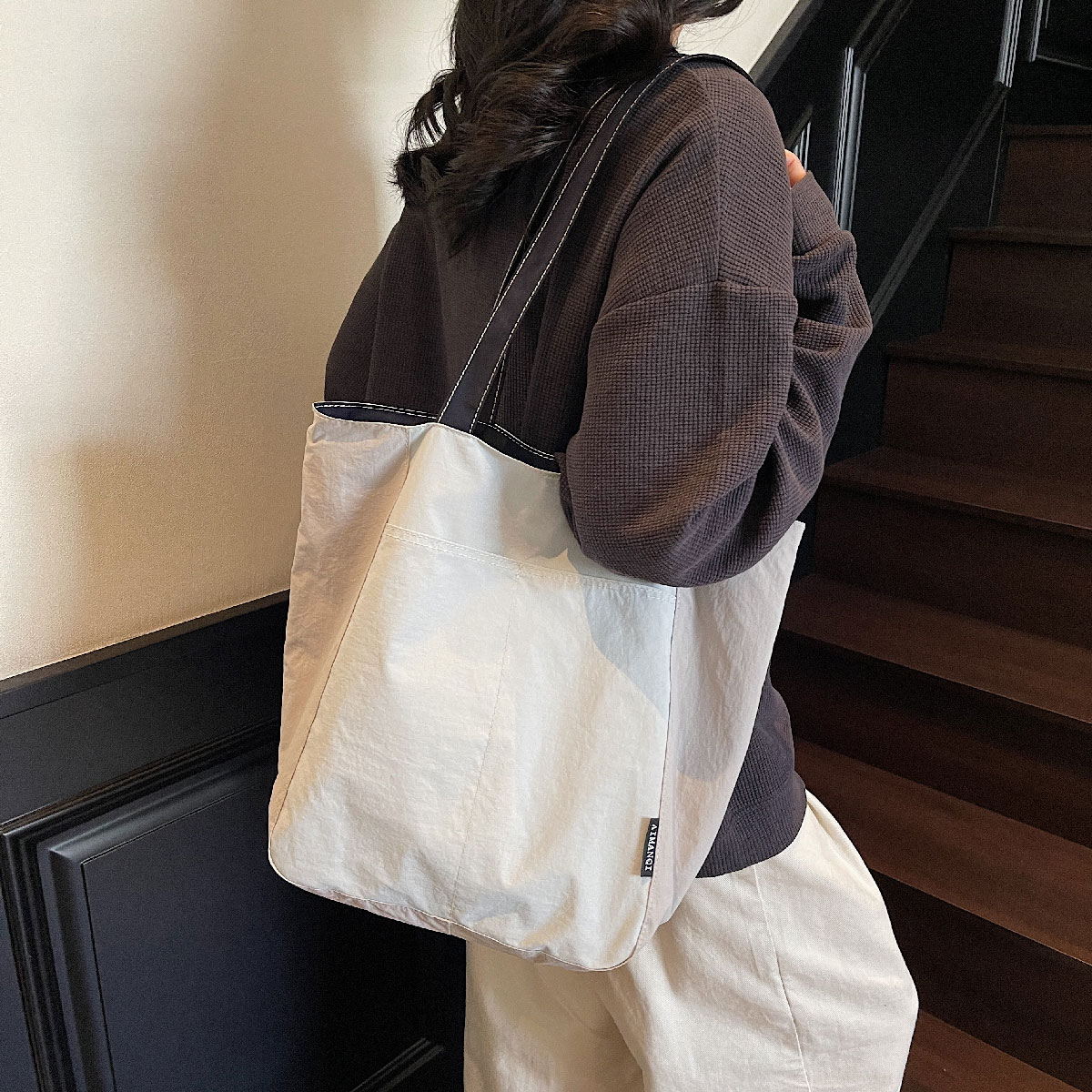 帆布包女日系防水尼龙休闲单肩包