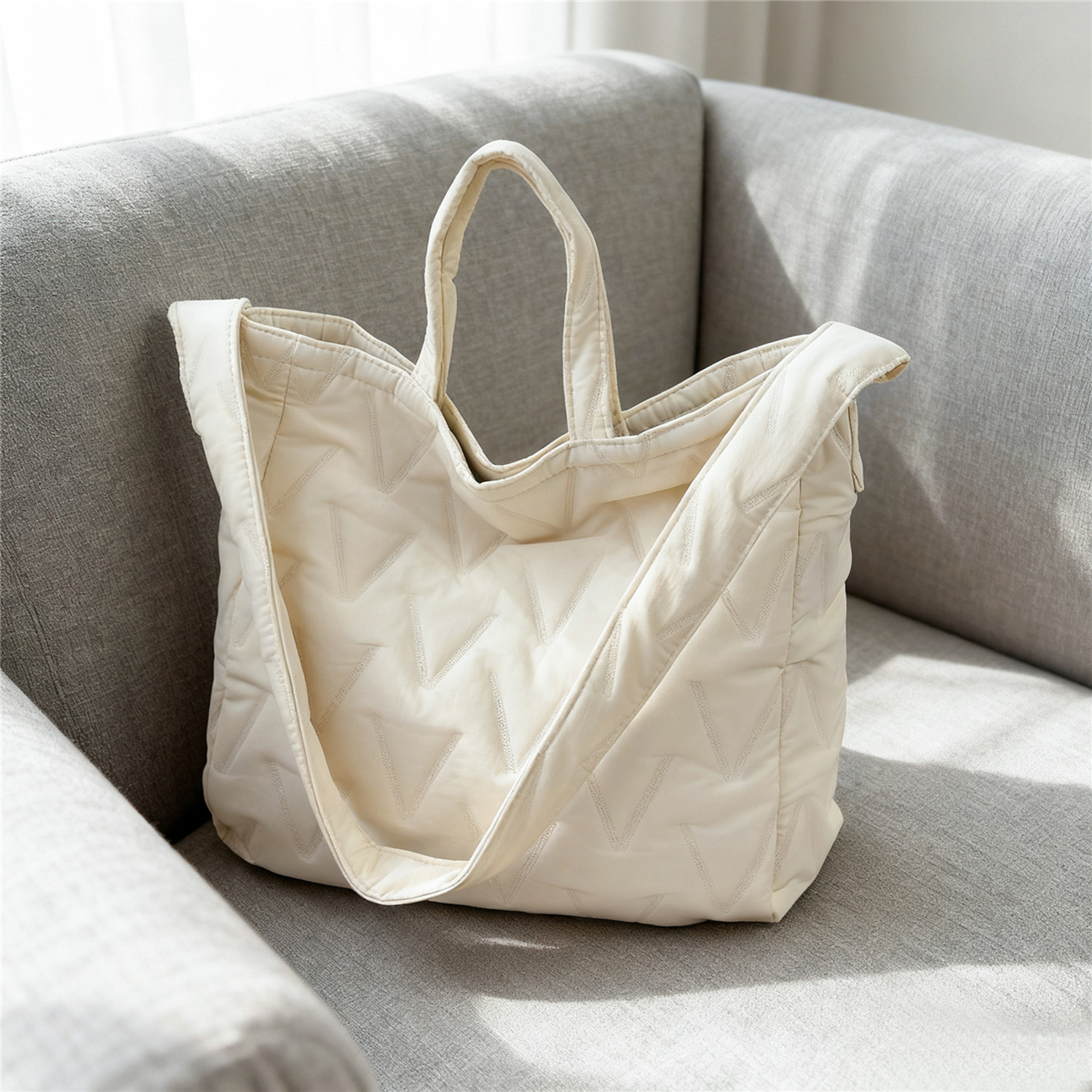 韩版菱格托特包大容量手提单肩包