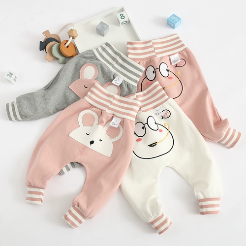 Осенний бандаж пупочный подходит для мужчин и женщин для девочек, хлопковые штаны для раннего возраста для отдыха, высокая талия