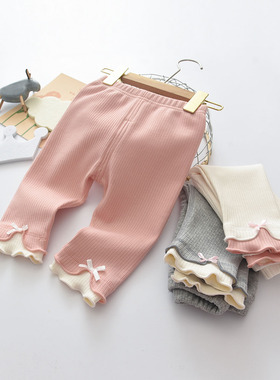 秋冬女宝宝加绒公主休闲打底裤婴儿外穿洋气开档宽松1-3岁2保暖裤