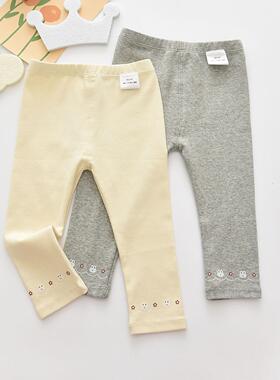 春秋女宝宝外穿洋气打底裤婴幼儿开裆0-1岁休闲弹力百搭纯棉修身2