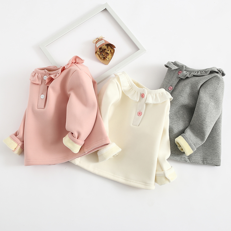加绒上衣婴幼儿外穿打底衫保暖