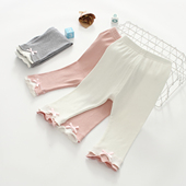 春秋女宝宝纯棉可开档宽松休闲裤 婴幼儿大屁屁弹力休闲洋气打底裤