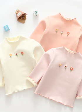 秋冬加绒纯棉保暖上衣婴儿外穿长袖打底衫女宝宝T恤0-3岁衬衫韩版