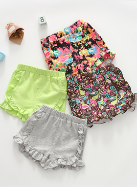 夏季女宝宝薄款短裤婴儿外穿洋气纯棉开裆2岁小童安全打底裤百搭1