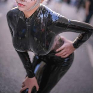 cosplay情趣搜查官连体皮衣性感紧身诱惑胶衣cos服束缚