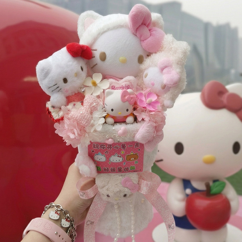 hellokitty凯蒂猫毛绒生日花束图片