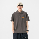2026夏季新款男装日系基础款白色字母刺绣POLO衫短袖T恤PL36-F60，男装T恤，电商A101（原外27）