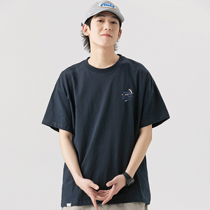 2026夏季新款男装日系潮牌后背趣味字母印花短袖宽松T恤T798-F38图片