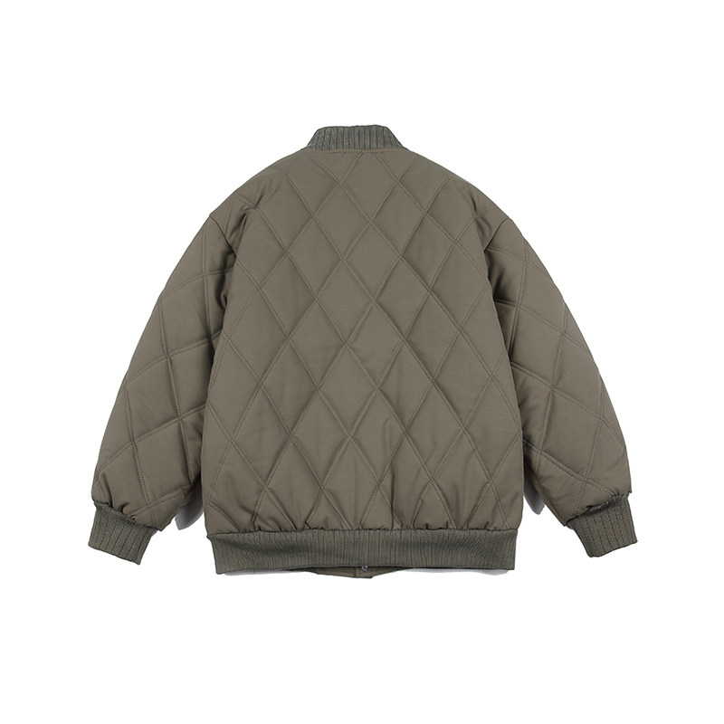 2026冬季新款男装日系潮流菱形格棒球领棉服加厚外套MY336-F175,男装棉衣,电商A101（原外27）