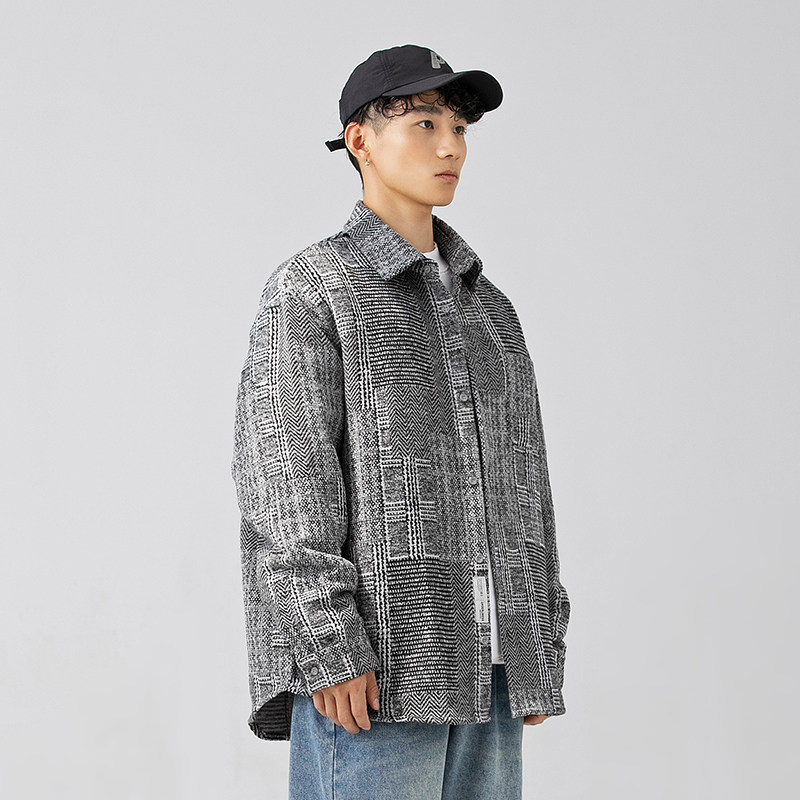 2026冬季新款男装日系宽松休闲加厚长袖衬衫外穿衬衣潮CS186-F95,男装衬衫,电商A101（原外27）