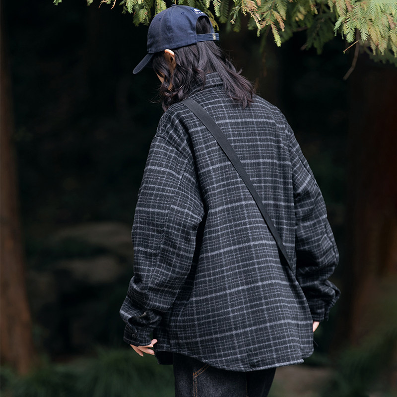 2026冬季新款男装日系潮牌加厚大格子长袖衬衫衬衣CS182-F95,男装衬衫,电商A101（原外27）