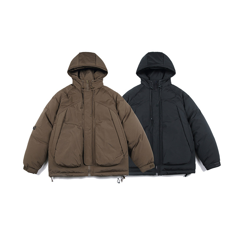 2026冬季新款男日系潮牌纯色宽松休闲连帽棉服加厚外套MY326-F195图片
