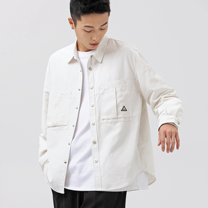 2026春季新款男装日系潮牌大口袋纯色长袖宽松衬衫衬衣CS200-F80图片