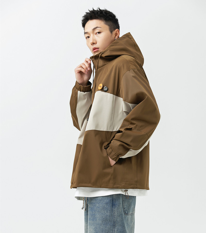 2026春季新款男装日系原创拼接撞色连帽夹克宽松外套JK332-F135,男装夹克,电商A101（原外27）