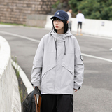 2024秋季新款男装日系潮牌宽松休闲臂章连帽工装外套JK326-F155，男装夹克，电商A101（原外27）