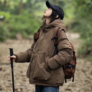 2026冬季新款男日系潮牌纯色宽松休闲连帽棉服加厚外套MY326-F195图片