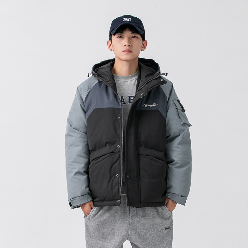 2026冬季新款男日系潮流撞色拼接连帽工装棉服宽松外套MY278-F205,男装棉衣,电商A101（原外27）