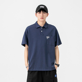 2026夏季新款男装日系基础款白色字母刺绣POLO衫短袖T恤PL36-F60，男装T恤，电商A101（原外27）