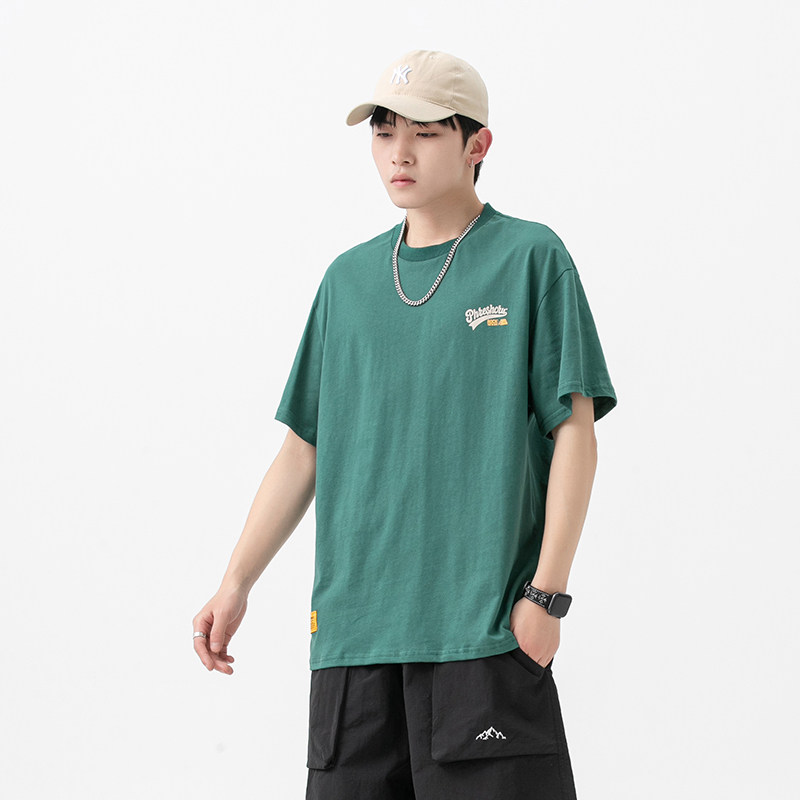 2026夏季新款男装日系复古潮流字母印花圆领短袖T恤T776-F43,男装T恤,电商A101（原外27）