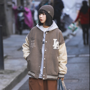 2026春季新款男装日系潮牌字母刺绣棒球服休闲外套夹克JK236-F145图片