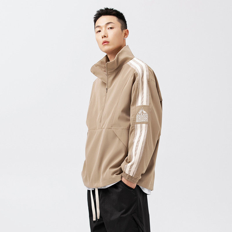 2026春季新款男装日系潮流半拉链立领宽松休闲夹克外套JK352-F135图片