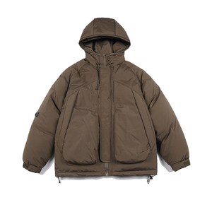 2026冬季新款男日系潮牌纯色宽松休闲连帽棉服加厚外套MY326-F195图片