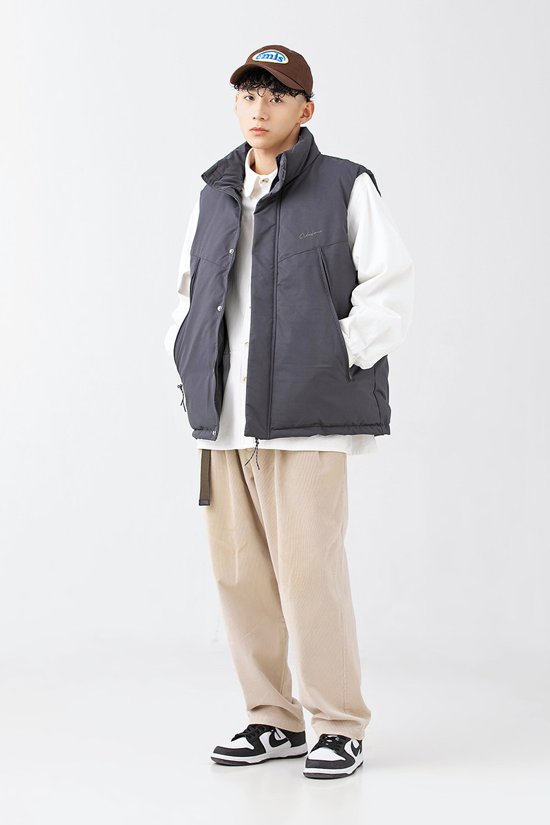2026冬季新款男装日系潮流宽松纯色加厚棉服马甲外套MJ16-F165图片