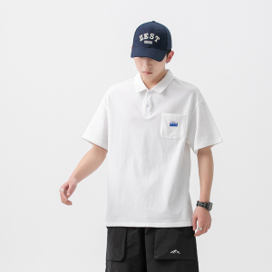 2026夏季新款男装日系基础款纯色贴布polo衫短袖T恤 PL50-F50图片