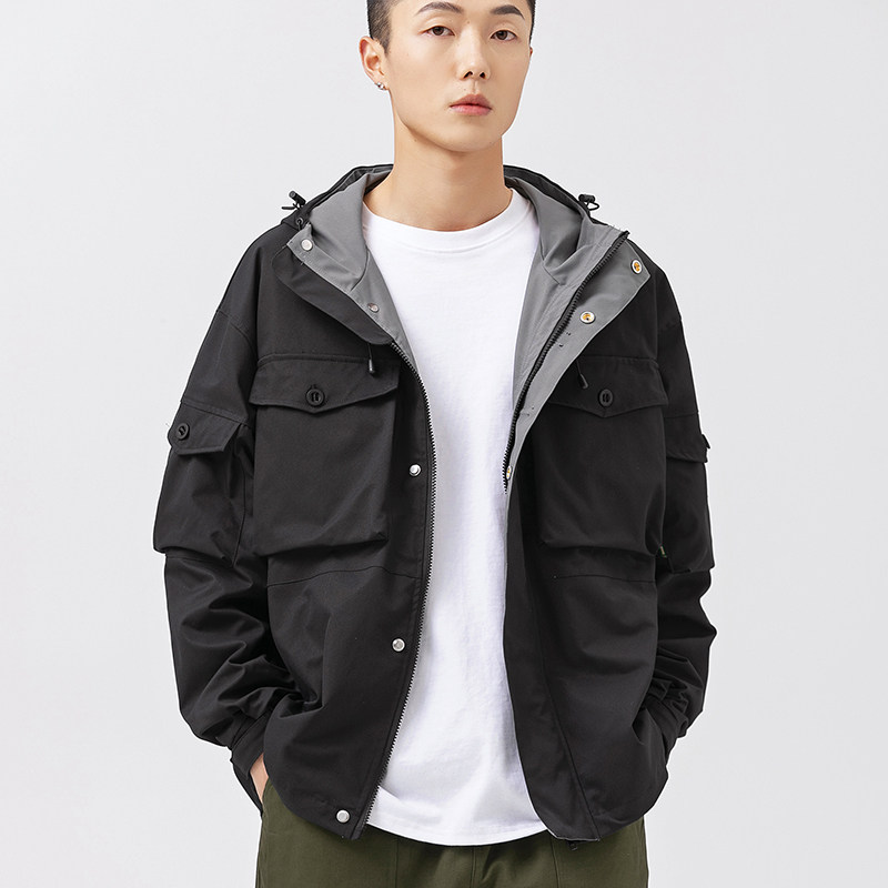 2026春季新款男装日系潮牌宽松连帽工装外套休闲夹克JK350-F155,男装夹克,电商A101（原外27）